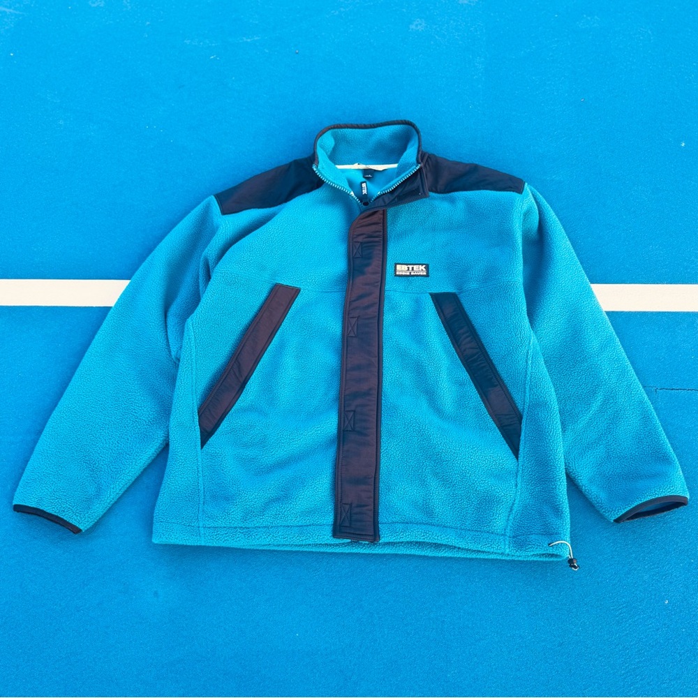 VINTAGE Eddie Bauer EBTEK Full Zip Fleece Heavyweight Jacket Coat LARGE Aqua